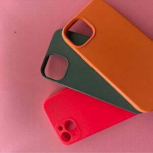 Stylish Phone Case Set - Orange, Green, Pink IPhone 13